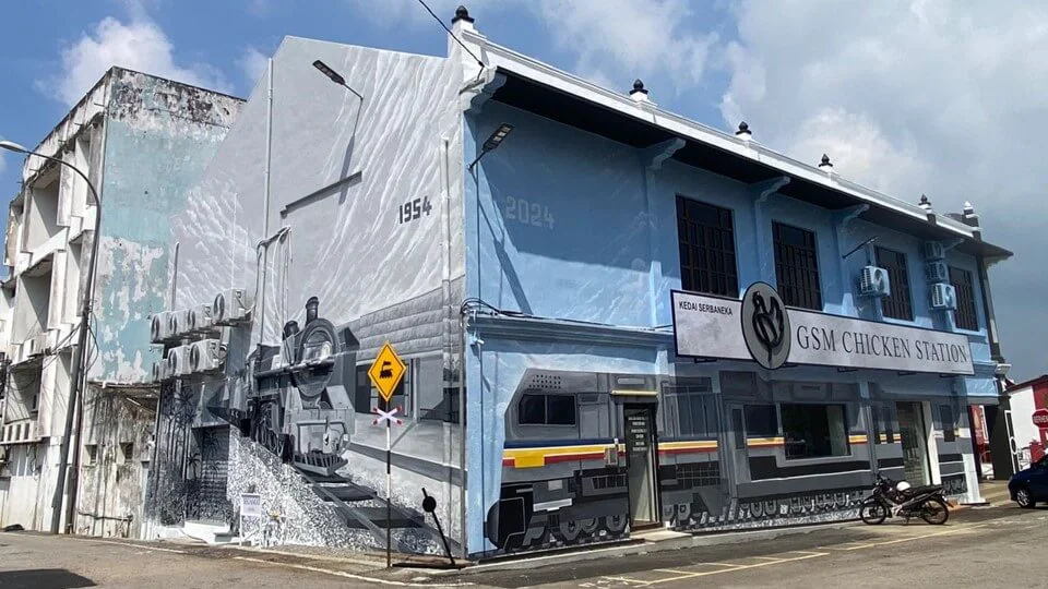 "Train Across Time" Mural by GSM Chicken Station